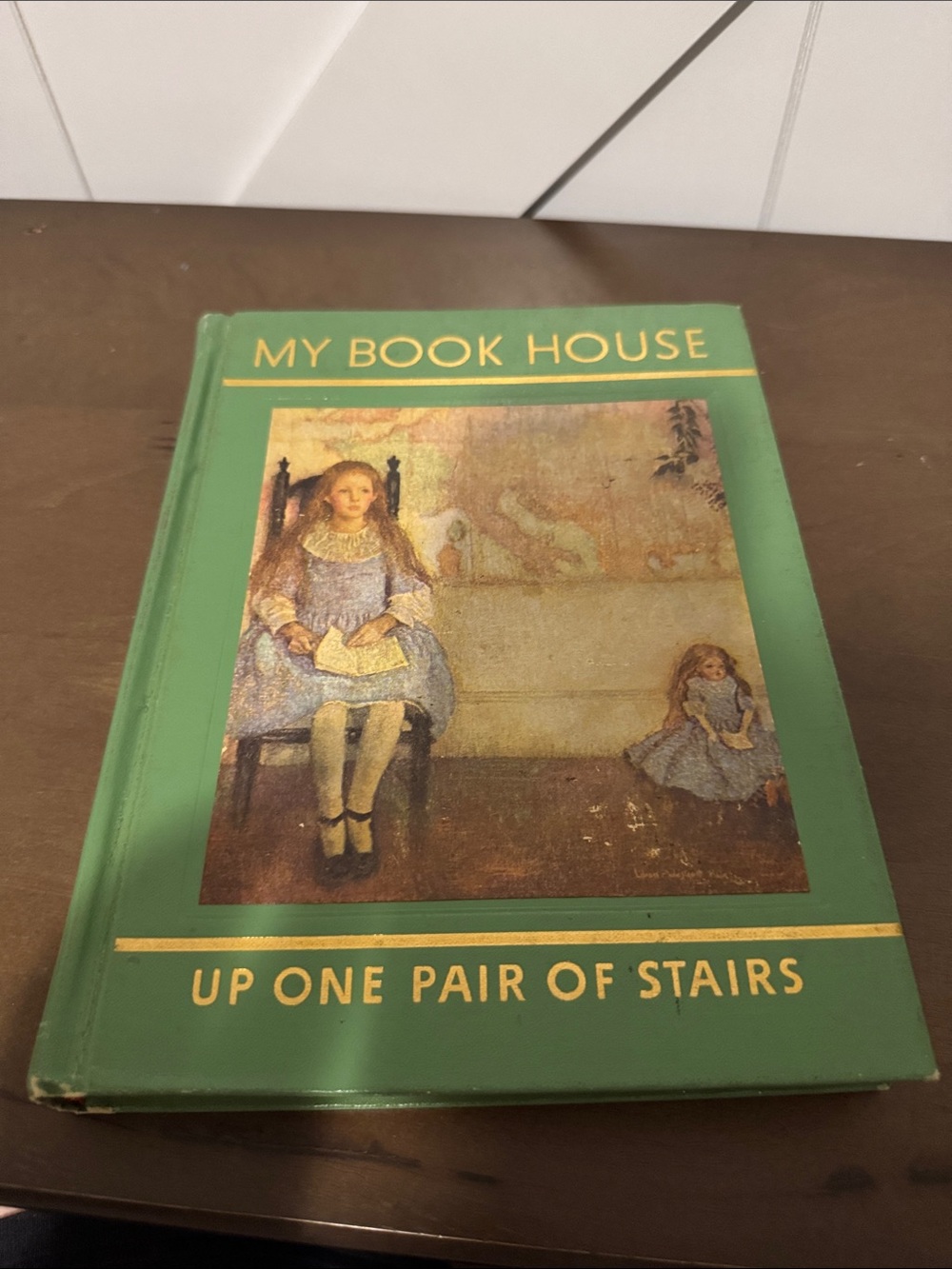 'Up One Pair of Stairs' Green Hardcover Children’s Decorative Book